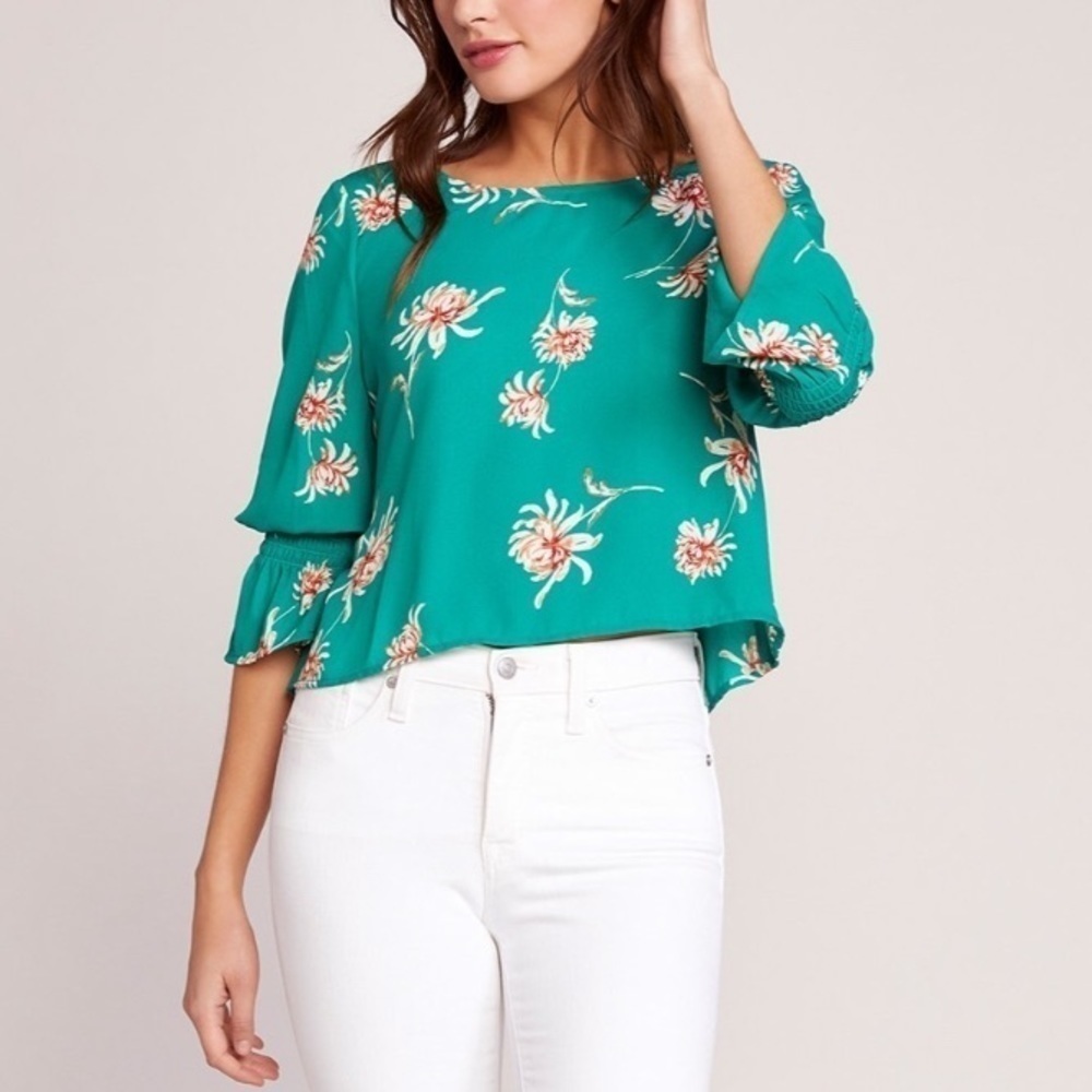 NWT BB Dakota Made My Day Smock Floral Chiffon Top